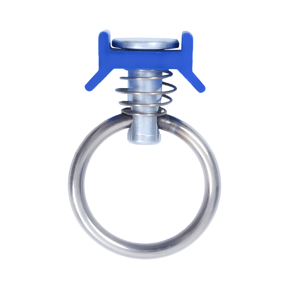 Set met ronde L-trackingfitting en bevestigingsanker voor vrachtwagen