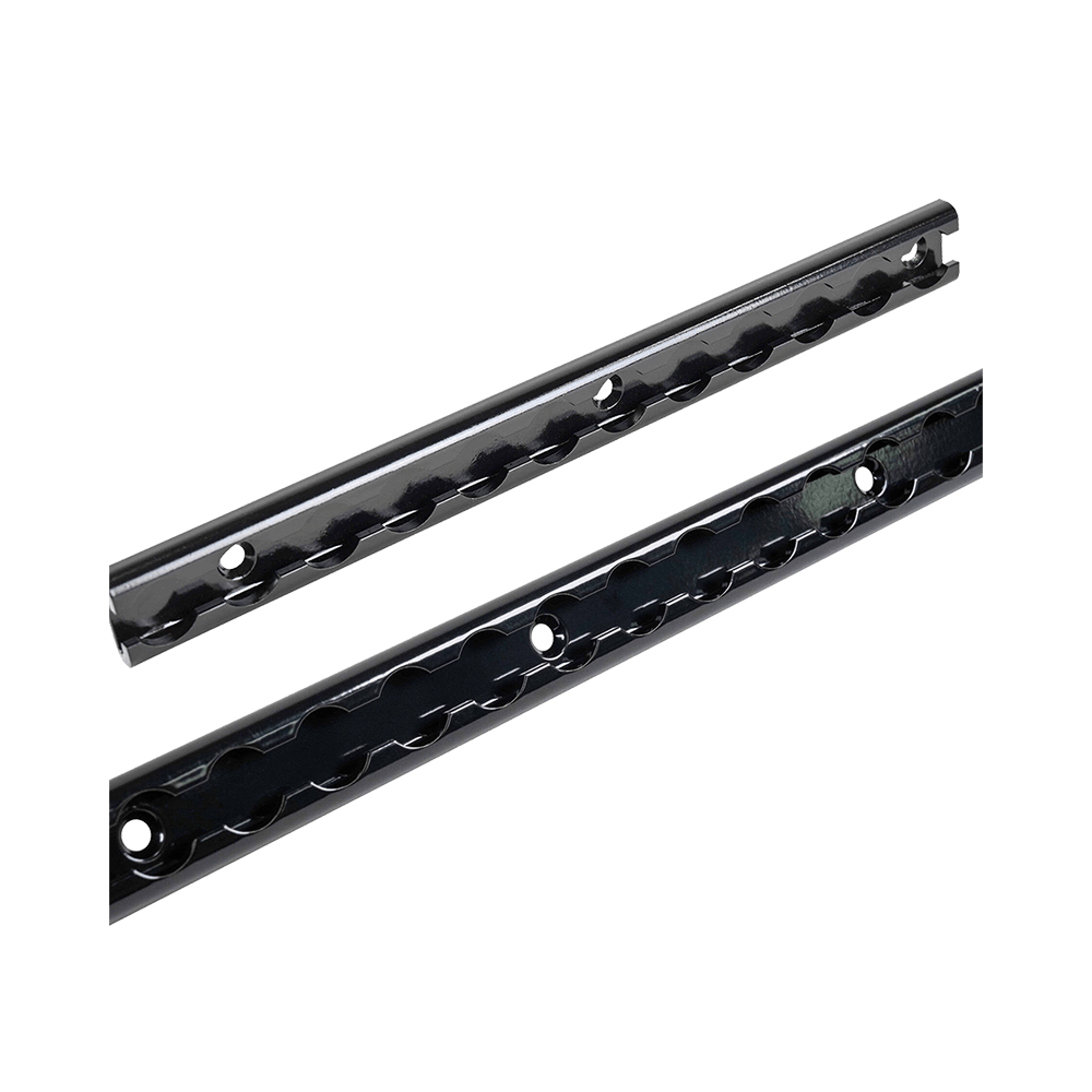 72' aluminium L-track met zwart geanodiseerde afwerking