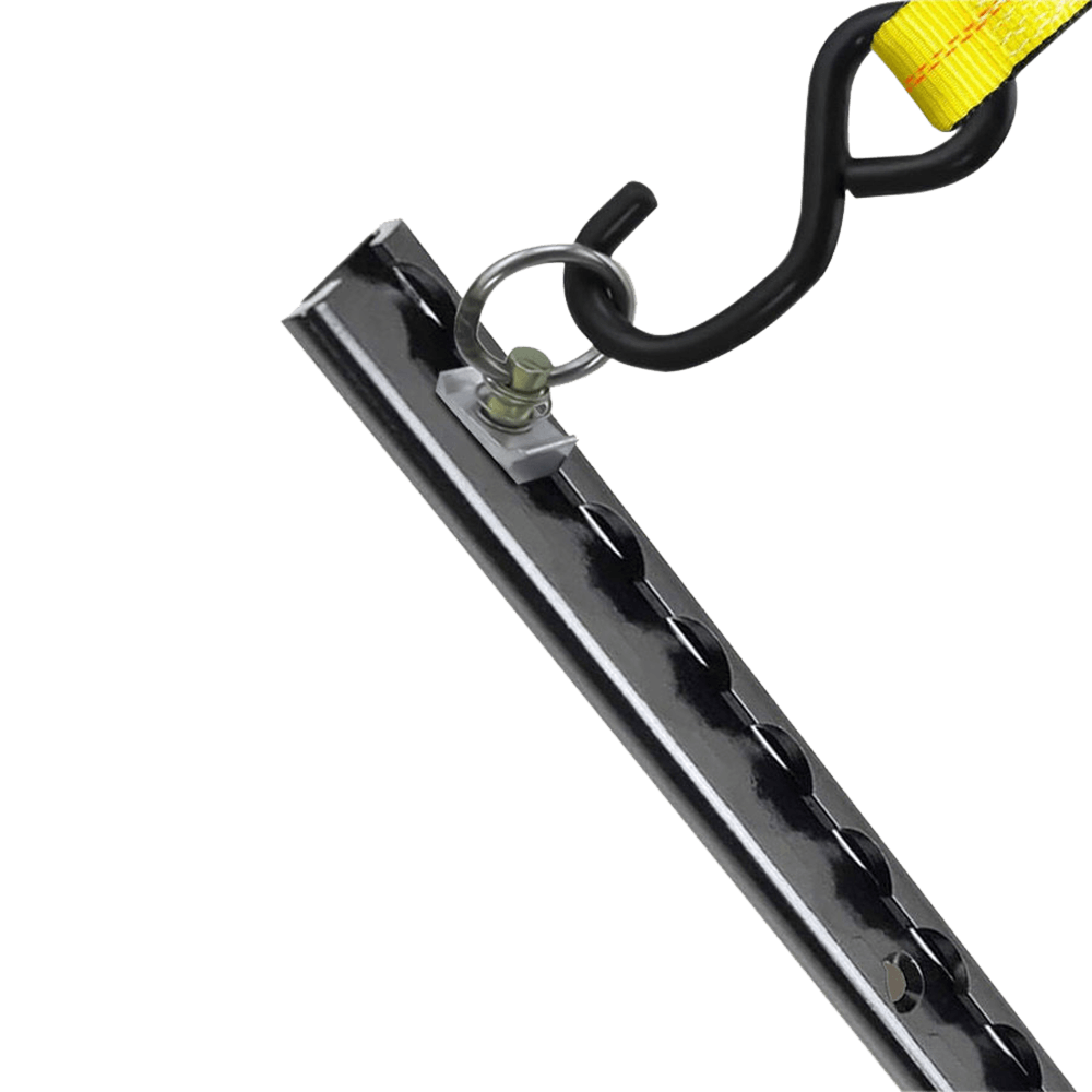 72' aluminium L-track met zwart geanodiseerde afwerking