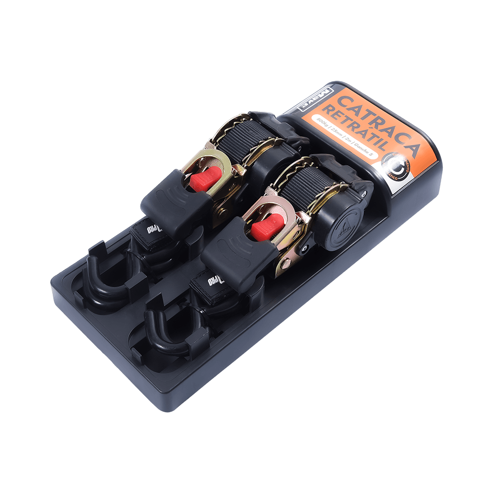 Ladingspanband, polyester singelband, sets met automatische ratelbevestiging