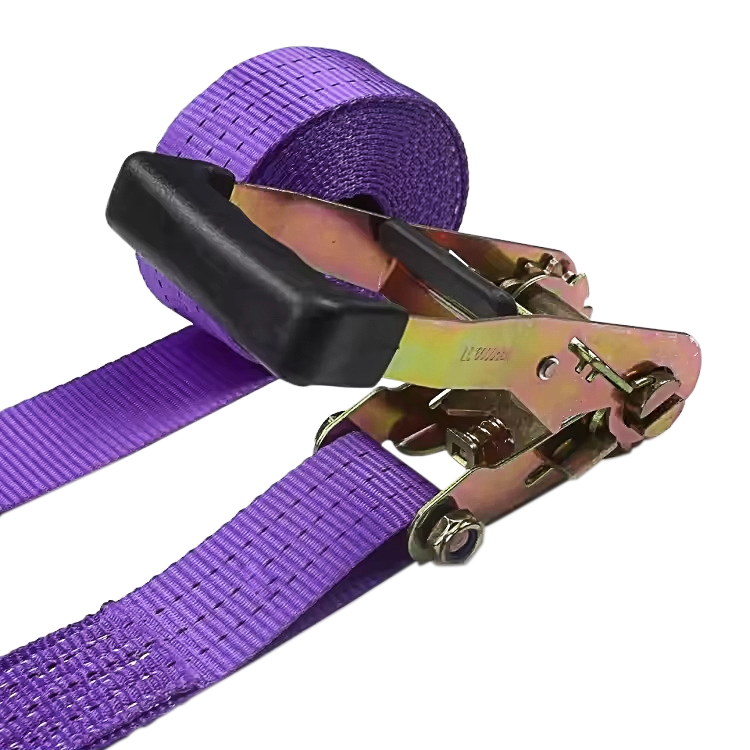 38 mm 3t paarse rubberen handgreep met ratelriem met draadhaken
