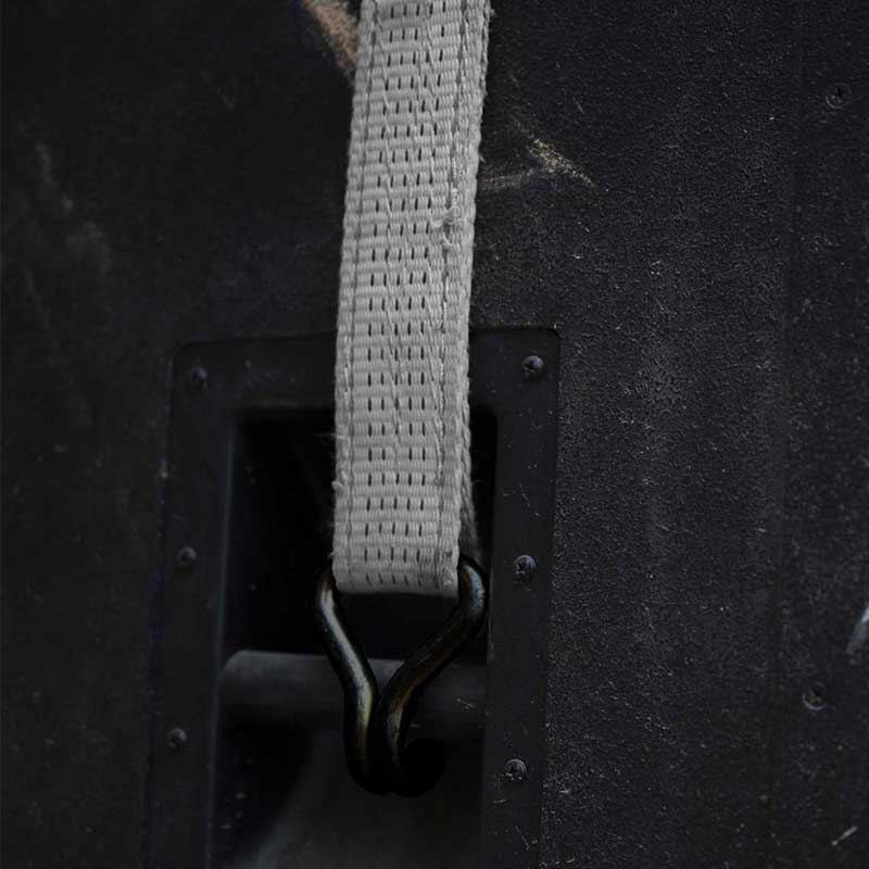 1'' X 15' Ratelband met rubberen coating en draadhaken met vinylcoating