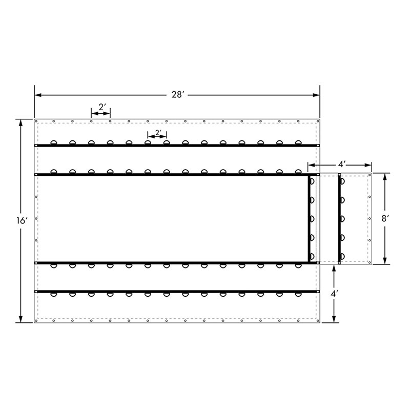 Het hoogwaardige afdekmateriaal, specifiek Heavy Duty Lumber Black Tarp