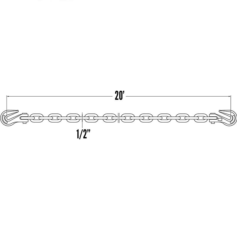 De 12 X 20' transportketting klasse 70